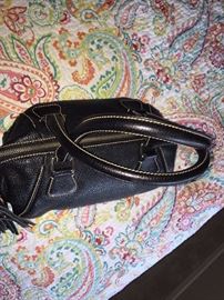 AUTHENTIC CHANEL LAX PEDDLED LEATHER HANDBAG WITH TASSLE