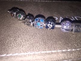 AUTHENTIC PANDORA BRACELET WITH CHARMS