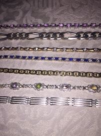 STERLING SILVER AND SEMI-PRECIOUS STONE BRACELETS