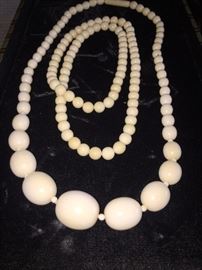 VINTAGE BOVINE BONE GRADUATED NECKLACES