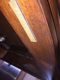 FRONTAGE SOLID WOOD, BRASS & LEATHER BAR STOOLS (2 AVAILABLE)