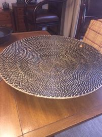 LARGE WOVEN WICKER BOWL-HOME DECOR'