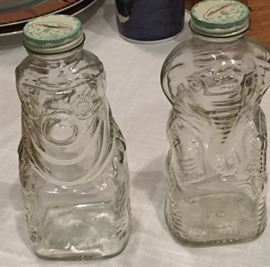 Elephant and Clown Glass Banks by Grapette Products Co. of Camden AR.