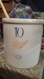 Much primitives, collectibles and antiques. Crocks, stain glass, vintage golf, Native American Indian points and arrowheads are just a few areas of items to mention.