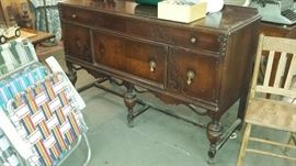 Odds and ends furniture items-buffet, chairs, tables, projects