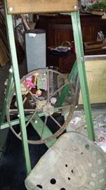 Tractor seats, wheels