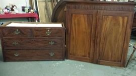 Many items from Wyeth family, mansion and Wyeth Hardware-3 pcs. handmade walnut linen cabinet from the Wyeth mansion on Frederick Ave.