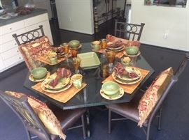 Pier 1 dinnerware, 12 place settings.