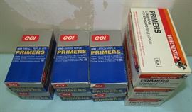 There are 2 boxes of small rifle primers and 7 boxes of large rifle.