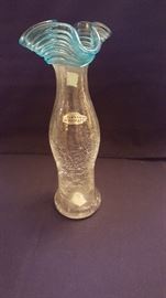 Blenko Crackled Vase