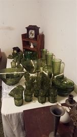 Tiara Olive Green Glassware