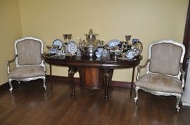 Amazing Antique Dining Table and Gorgeous Side Chairs