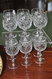 Fabulous Cut Glass set of 12 Wine Glasses 