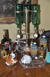 Wonderful Bar Accessories, including an Antique English Wine Dispenser