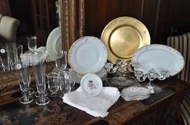 Wonderful assortment of Vintage Fostoria, O & E.G. Royal Austria and Limoges pieces and Riedel malt scotch glasses