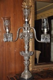 Amazing 3-arm Crystal Candelabra Light Fixture         H: 48" 