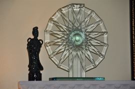 Glass Ferris Wheel Sculpture 14"H x 12.5" W