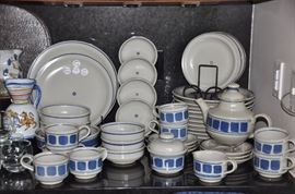 Huckleberry Iron Mountain Stoneware, Service for 10 of a 6 piece place setting. Serving pieces included. 