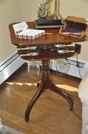 Mahogany Bar Pedestal Table, C. 1880. H: 30" L: 15" D: 20''
