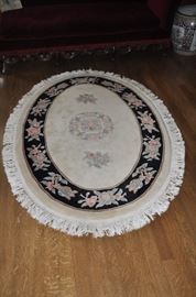  6'8" x 4'8" Chinese Hand-Knotted Oval Area Rug