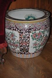 Chinese Large Porcelain Fish Bowl, 20" round (2 available)