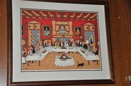 Raynaud Signed & Numbered "French Banquet at Montmartre" 