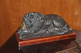 12" x 6" Bronze Lion Sculpture