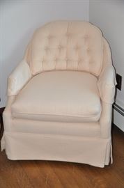 Ivory upholstered comfy side chair