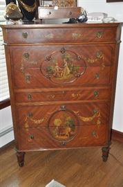 Spectacular Vintage painted mahogany 6 drawer dresser 