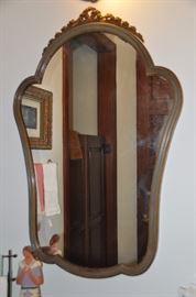 Lovely antique painted wall mirror 42" x 31" 