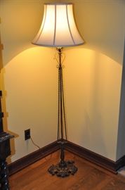 Antique Wrought Iron Floor Lamp  C.1900