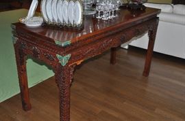 One of the 2 Chinese Teakwood Console Table Available! 59"L x 34"H x 23.5"D