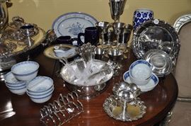 Fantastic Collection of Silver-Plate, Sterling and Asian Serving Pieces 