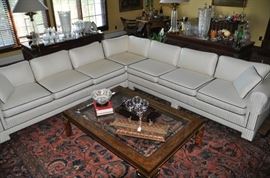Large Custom Made Ivory Three Piece Sectional