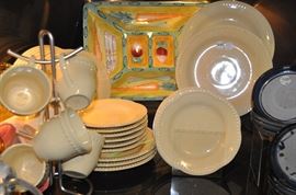 Pottery Barn Emma Dishes (Dinner/Salad Plates, Mugs), 28 piece set 