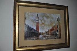 Signed Marc Chapaud framed art