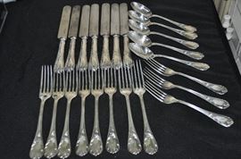 Christofle France Silver Plate Flatware, Marly circa. 1880