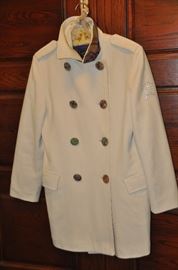 Fantastic Paul And Shark Women's Size Medium Ivory Wool Coat 