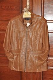 Size Large Brown Leather Jacket By Marc Jacobs