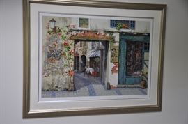 Watercolor by Victor Shvaiko "La Rapierre."  Signed and numbered AP 1/20.  Overall dimensions 43" x 54"