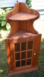 Oak Corner Shelf/Cabinet