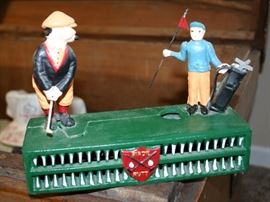 Golfer’s Cart Iron Mechanical Bank (Repro)