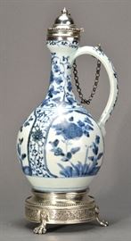 Arita ewer, c. 1680, with 19th century Dutch silver mounts