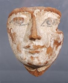 Egyptian wood cartonnage mask