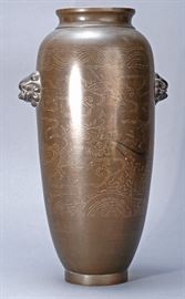 Chinese bronze vase with Shisou mark