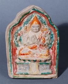 Tibetan pottery plaque