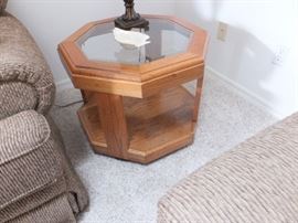 One of a pair of side tables. 