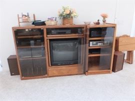 Entertainment center.  showing 2 pieces