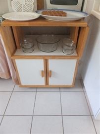 rolling kitchen cart with folding shelves on sides