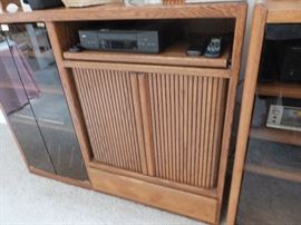 door closed on TV portion of entertainment center